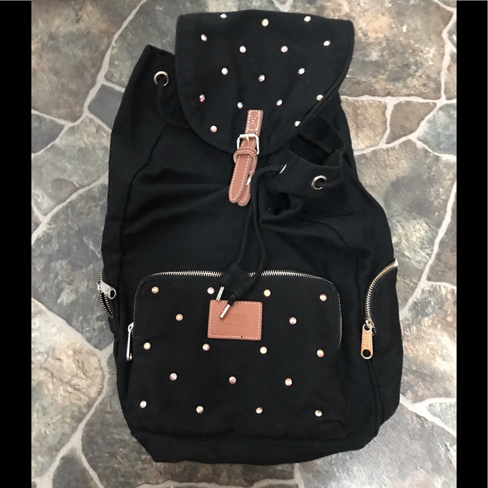 Victoria Secret Pink Medium Size Black Backpack